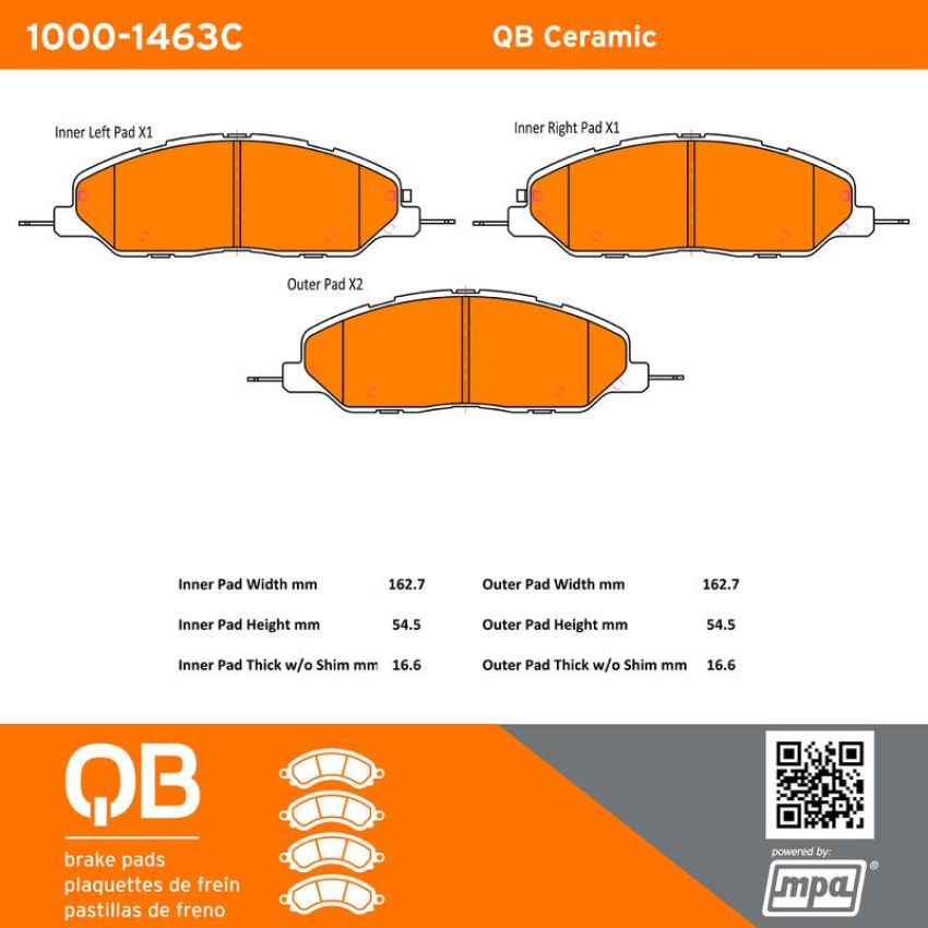 MPA 1000-1463C QB Ceramic Brake Pads