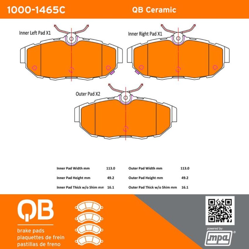 MPA 1000-1465C QB Ceramic Brake Pads