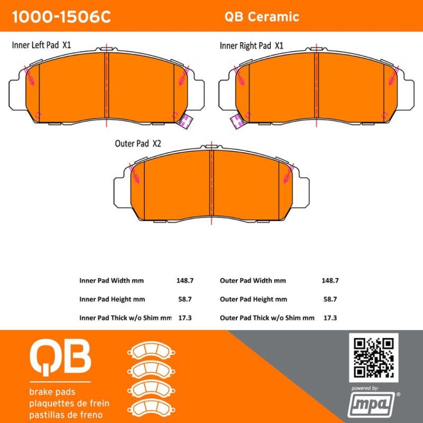 MPA 1000-1506C QB Ceramic Brake Pads