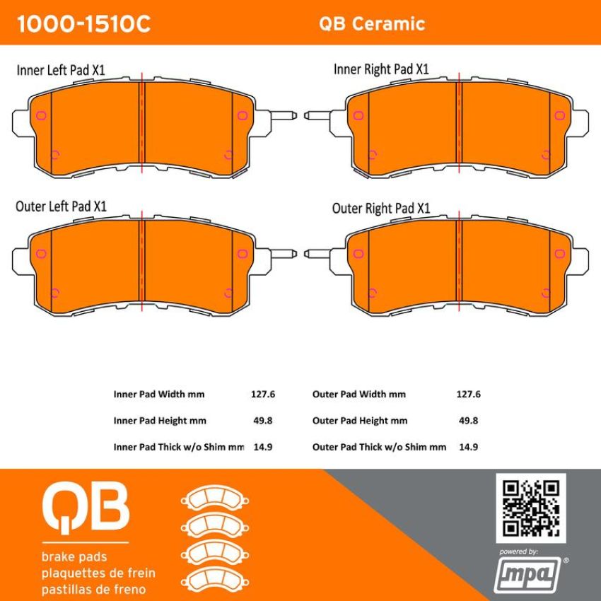 MPA 1000-1510C QB Ceramic Brake Pads