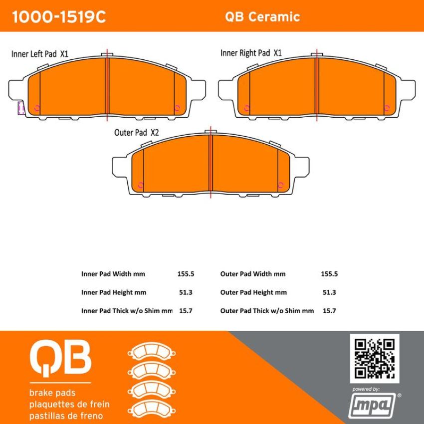 MPA 1000-1519C QB Ceramic Brake Pads