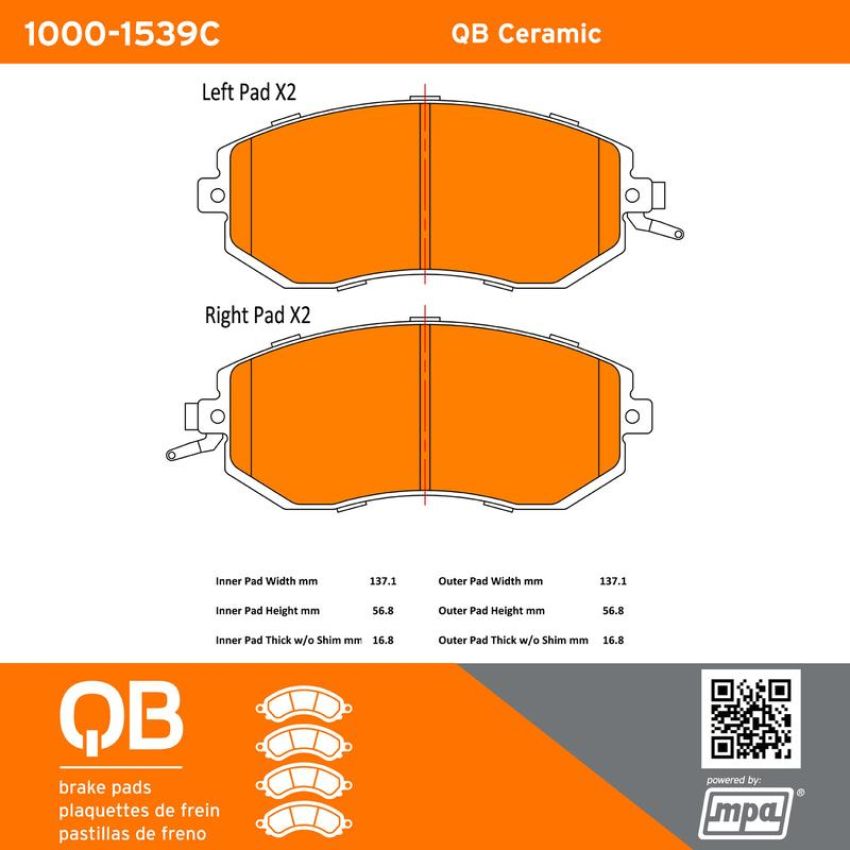 MPA 1000-1539C QB Ceramic Brake Pads