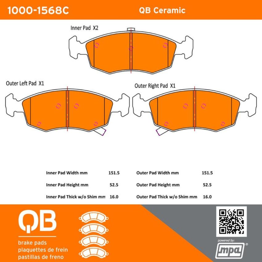 MPA 1000-1568C QB Ceramic Brake Pads