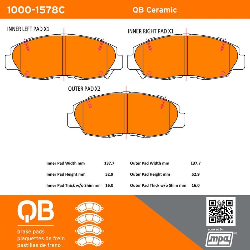 MPA 1000-1578C QB Ceramic Brake Pads