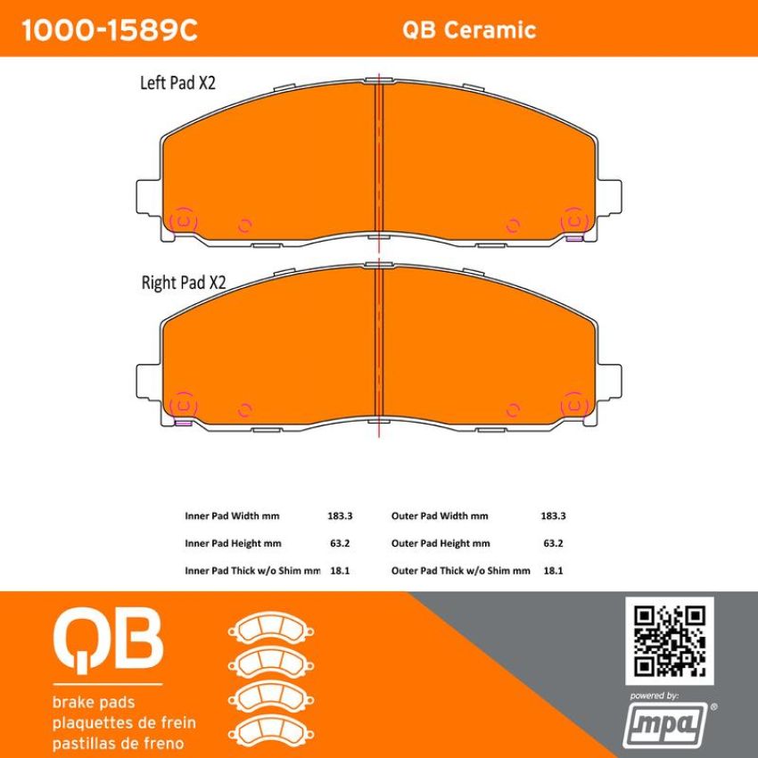 MPA 1000-1589C QB Ceramic Brake Pads