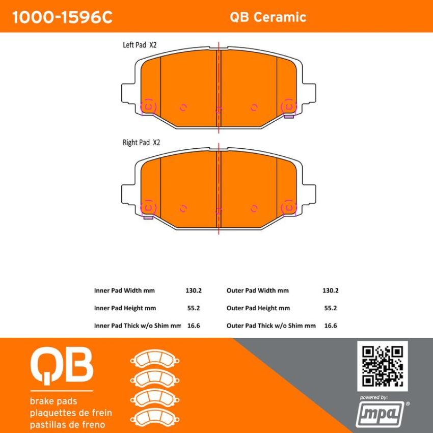 MPA 1000-1596C QB Ceramic Brake Pads