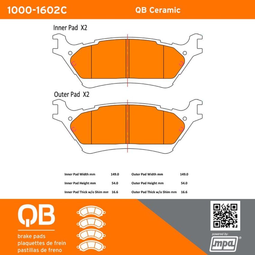 MPA 1000-1602C QB Ceramic Brake Pads