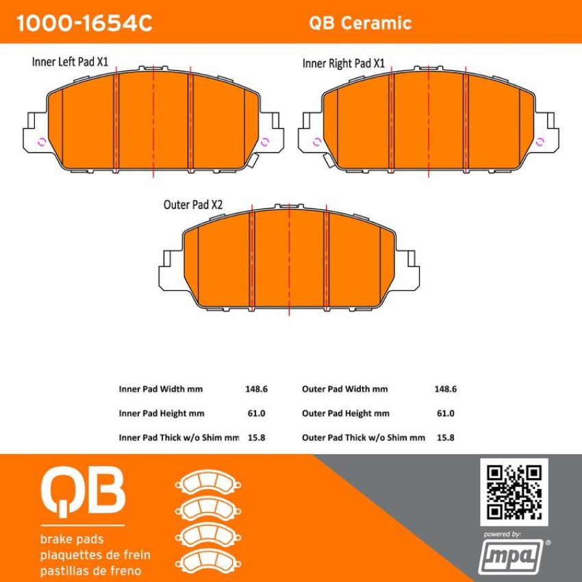 MPA 1000-1654C QB Ceramic Brake Pads