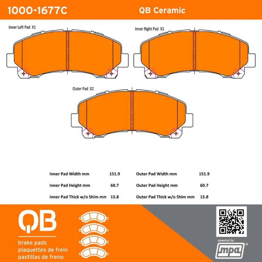 MPA 1000-1677C QB Ceramic Brake Pads
