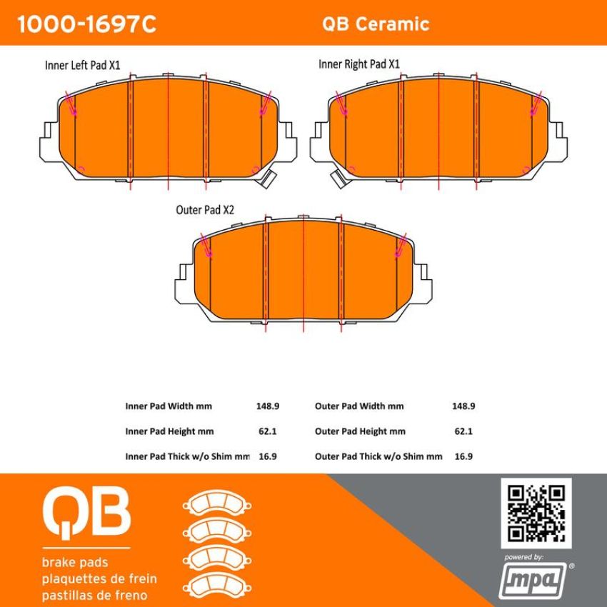 MPA 1000-1697C QB Ceramic Brake Pads
