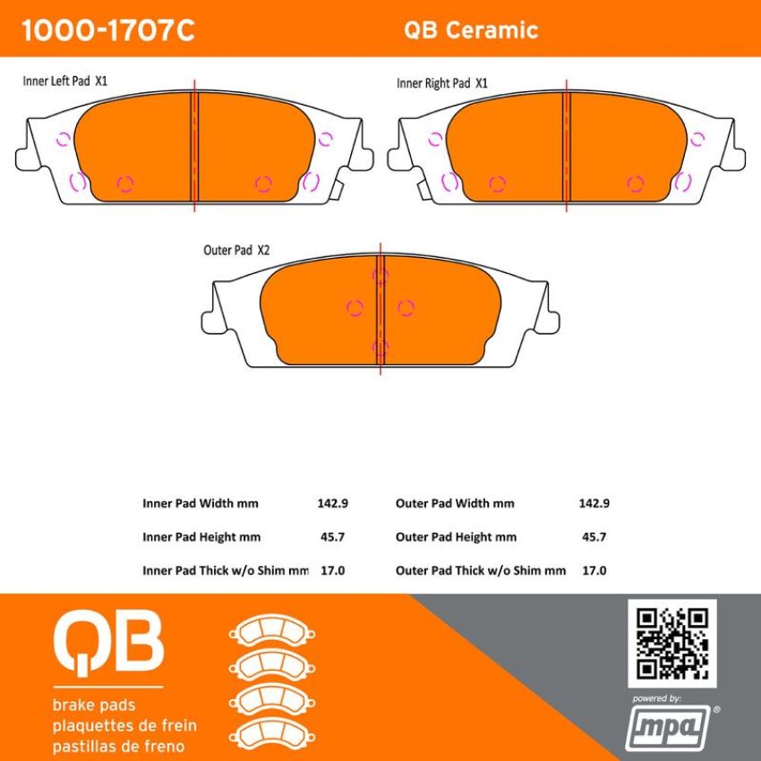 MPA 1000-1707C QB Ceramic Brake Pads