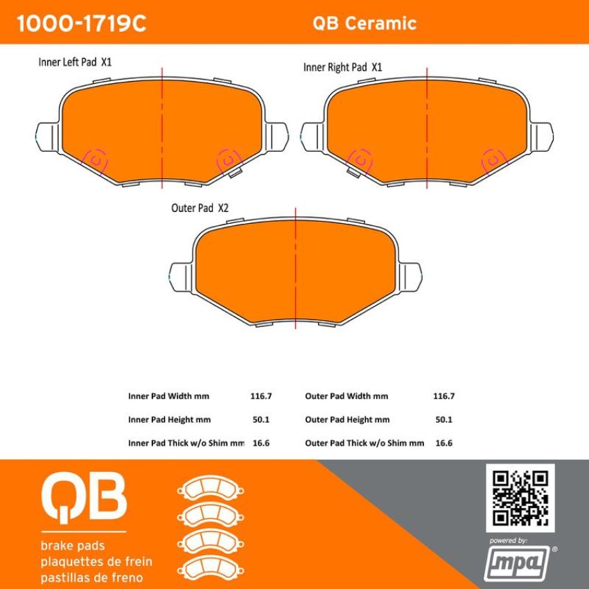 MPA 1000-1719C QB Ceramic Brake Pads