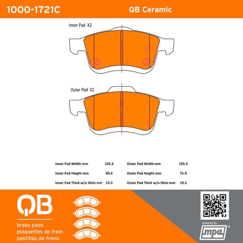 MPA 1000-1721C QB Ceramic Brake Pads