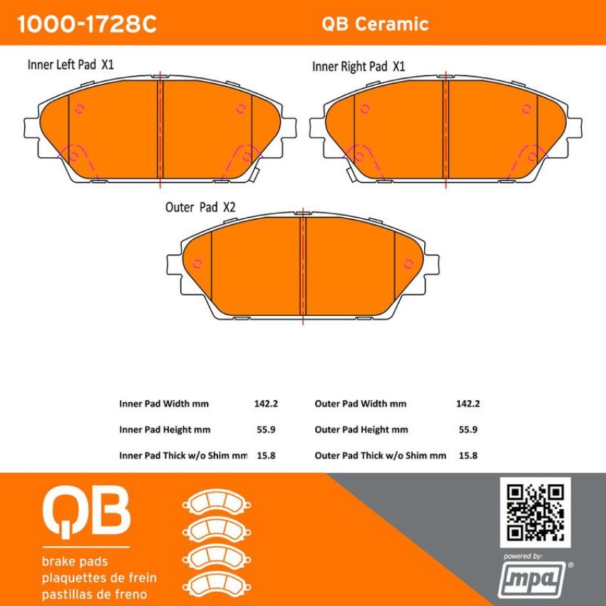 MPA 1000-1728C QB Ceramic Brake Pads