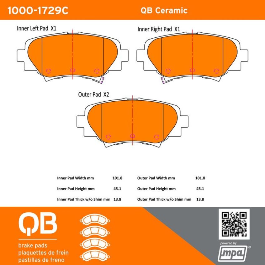 MPA 1000-1729C QB Ceramic Brake Pads