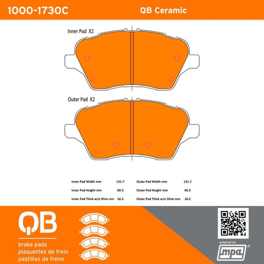 MPA 1000-1730C QB Ceramic Brake Pads