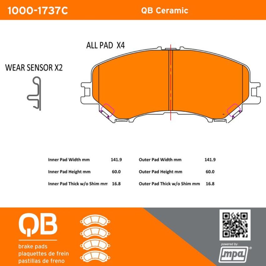 MPA 1000-1737C QB Ceramic Brake Pads