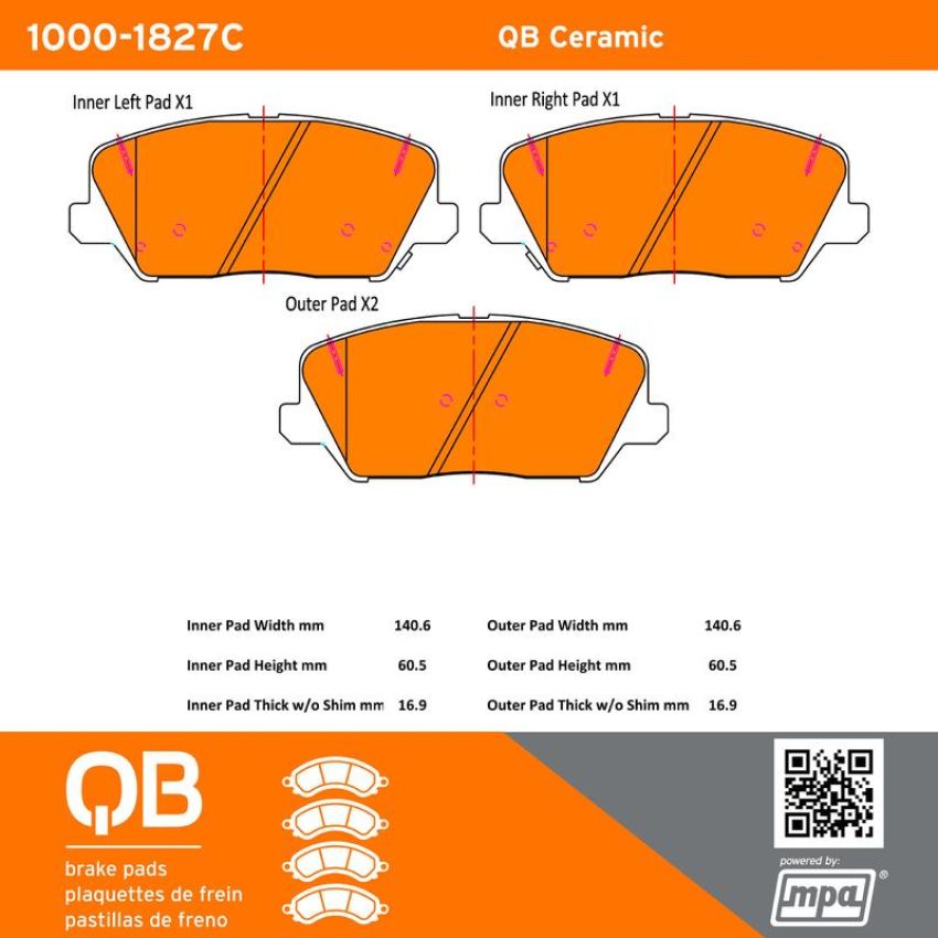 MPA 1000-1827C QB Ceramic Brake Pads