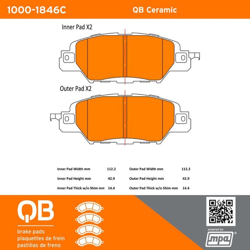 MPA 1000-1846C QB Ceramic Brake Pads