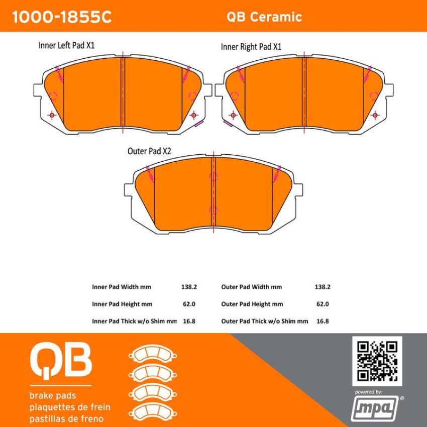 MPA 1000-1855C QB Ceramic Brake Pads