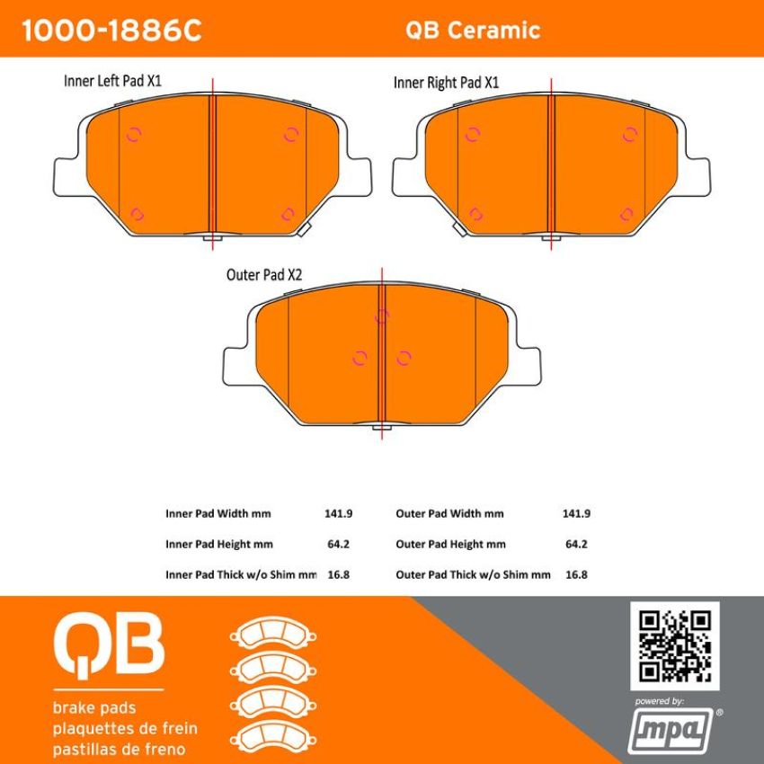 MPA 1000-1886C QB Ceramic Brake Pads
