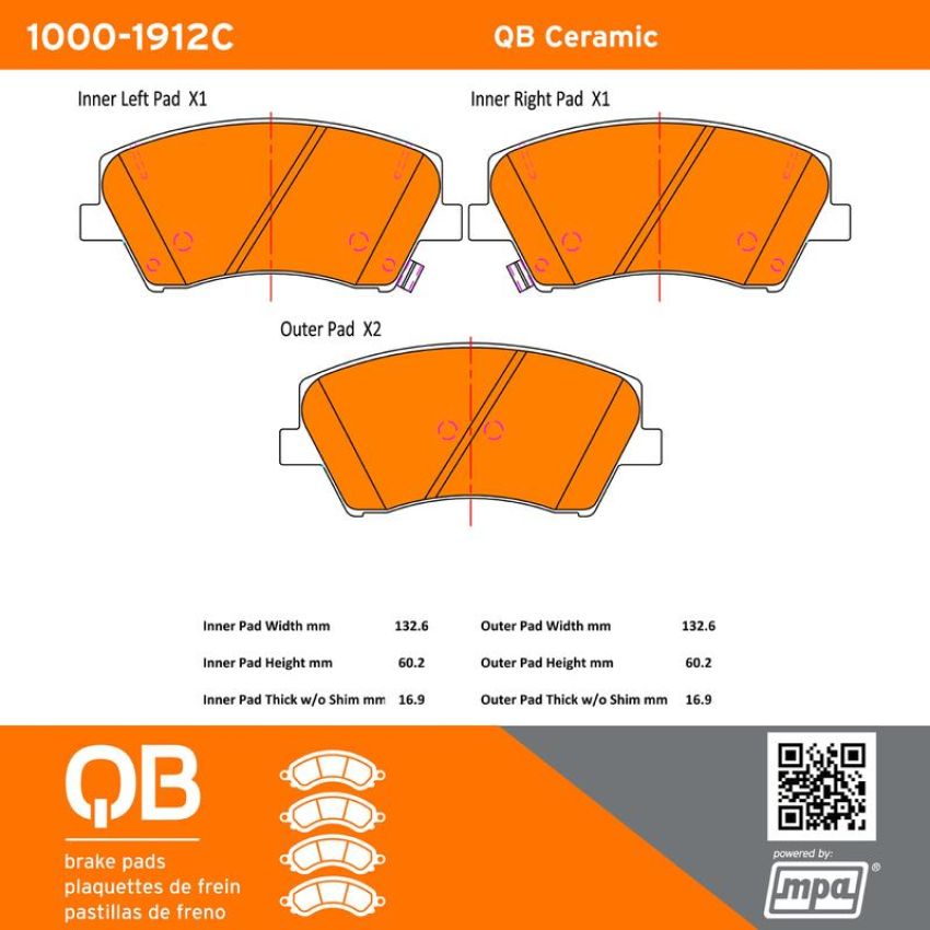 MPA 1000-1912C QB Ceramic Brake Pads