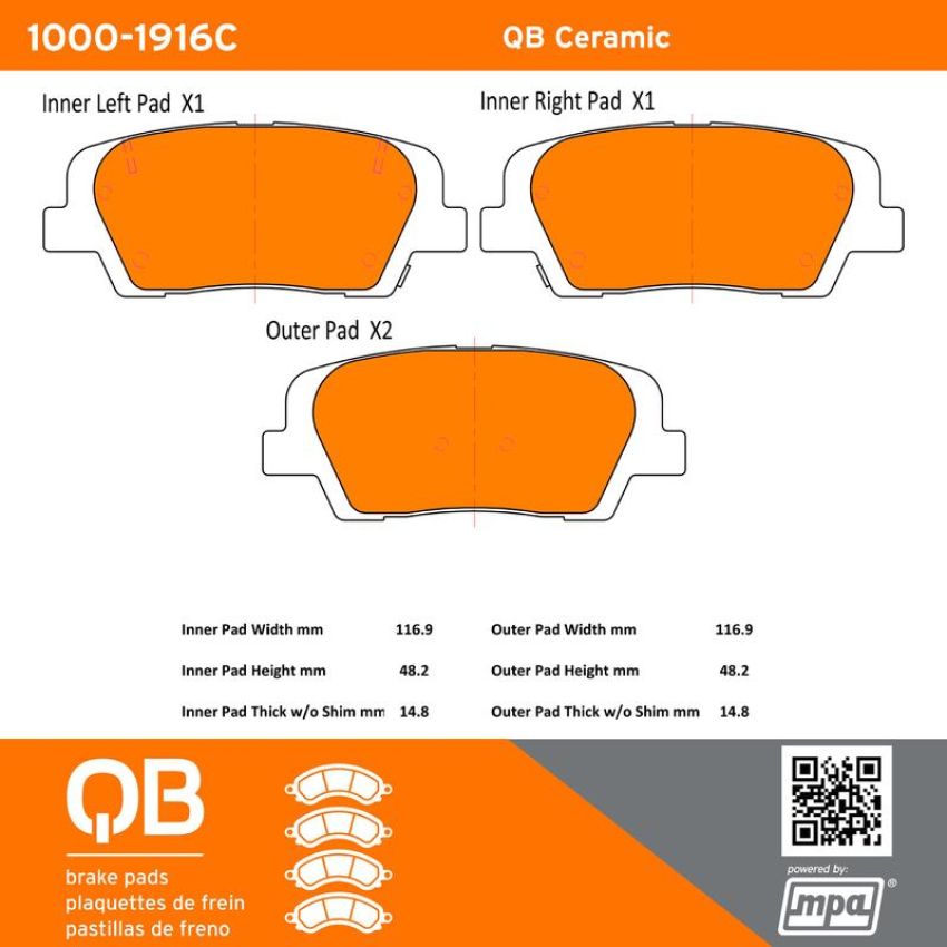 MPA 1000-1916C QB Ceramic Brake Pads