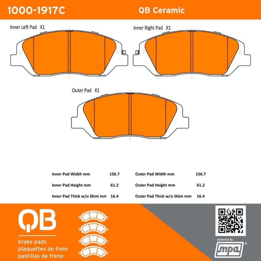 MPA 1000-1917C QB Ceramic Brake Pads
