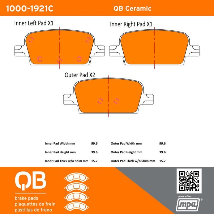 MPA 1000-1921C QB Ceramic Brake Pads
