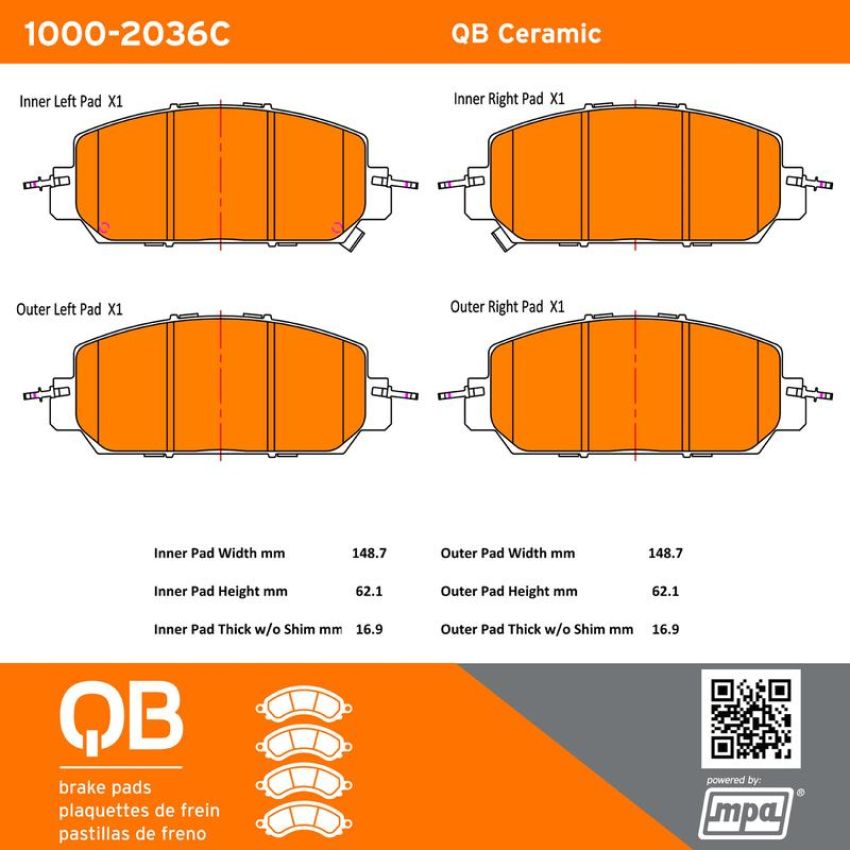 MPA 1000-2036C QB Ceramic Brake Pads