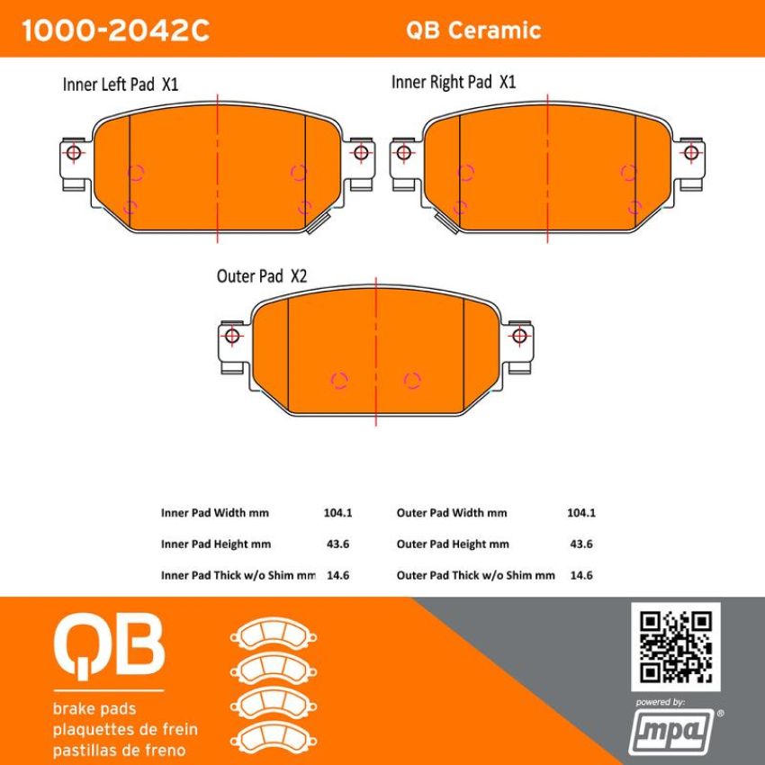 MPA 1000-2042C QB Ceramic Brake Pads