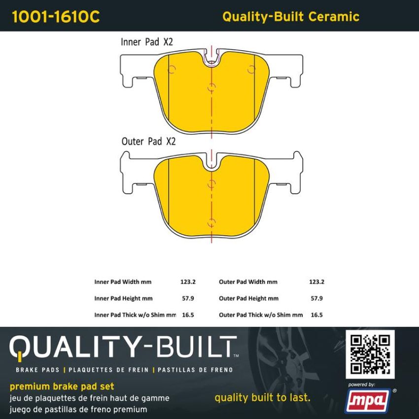 MPA 1001-1610C Quality-Built Premium Ceramic Brake Pads