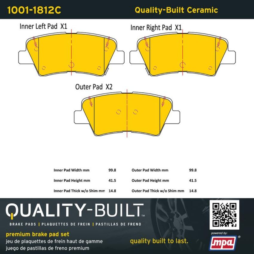 MPA 1001-1812C Quality-Built Premium Ceramic Brake Pads