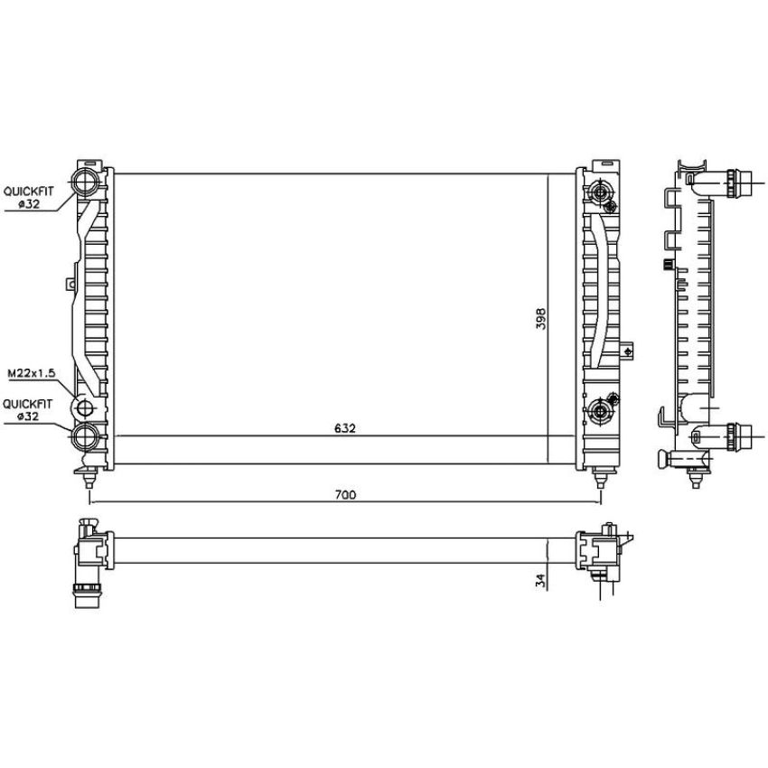 NISSENS 60229 Radiator w/Integrated Transmission Oil Cooler