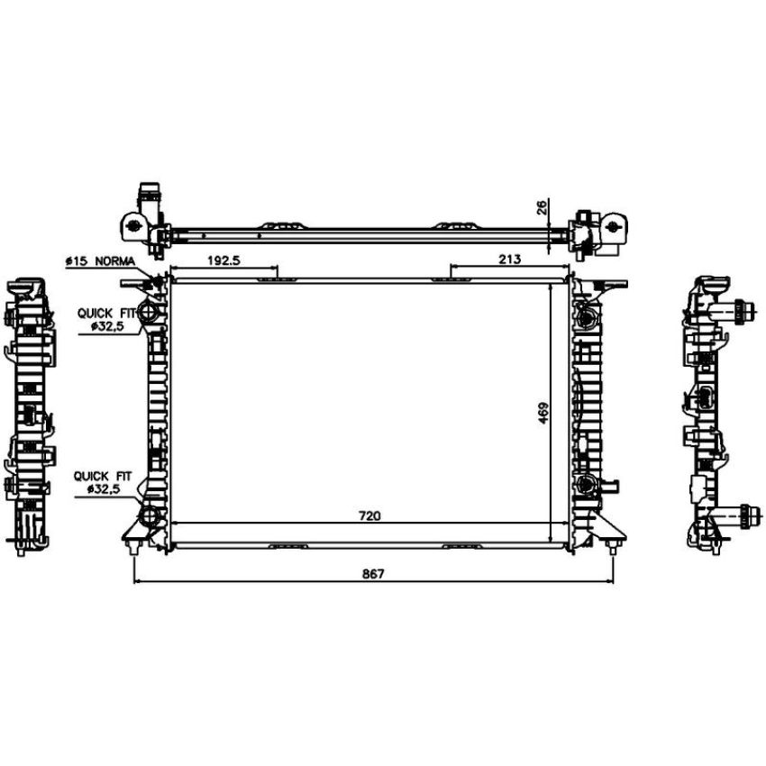 NISSENS 60321 Radiator w/Integrated Transmission Oil Cooler