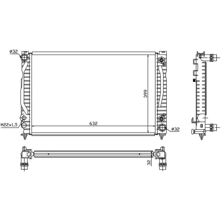 NISSENS 60498 Radiator w/Integrated Transmission Oil Cooler