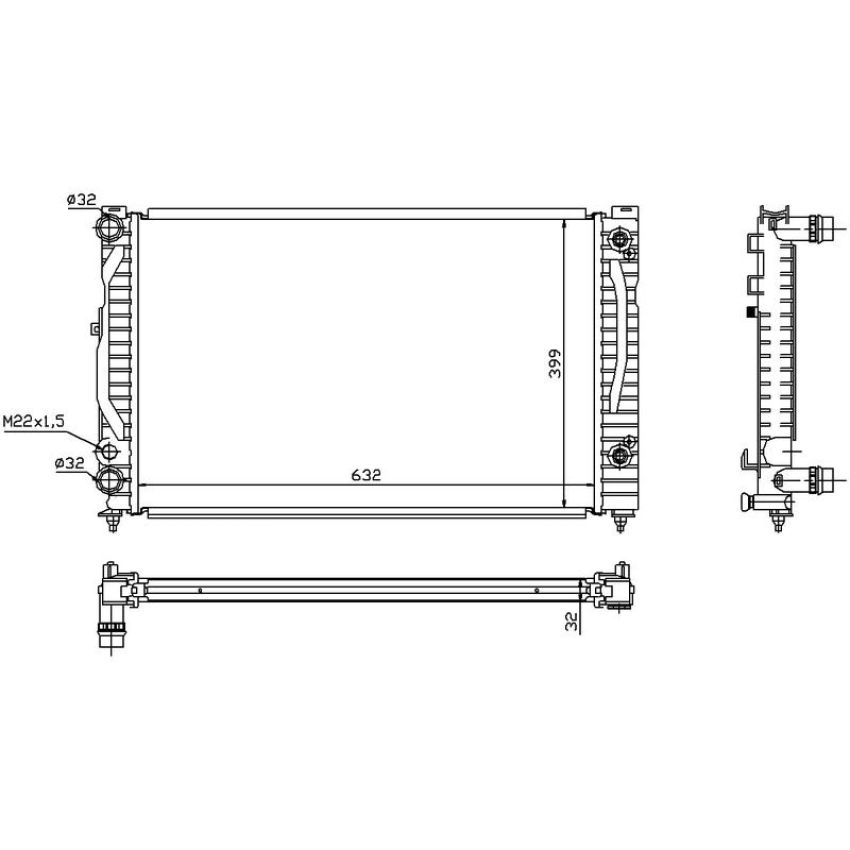 NISSENS 60499 Radiator w/Integrated Transmission Oil Cooler
