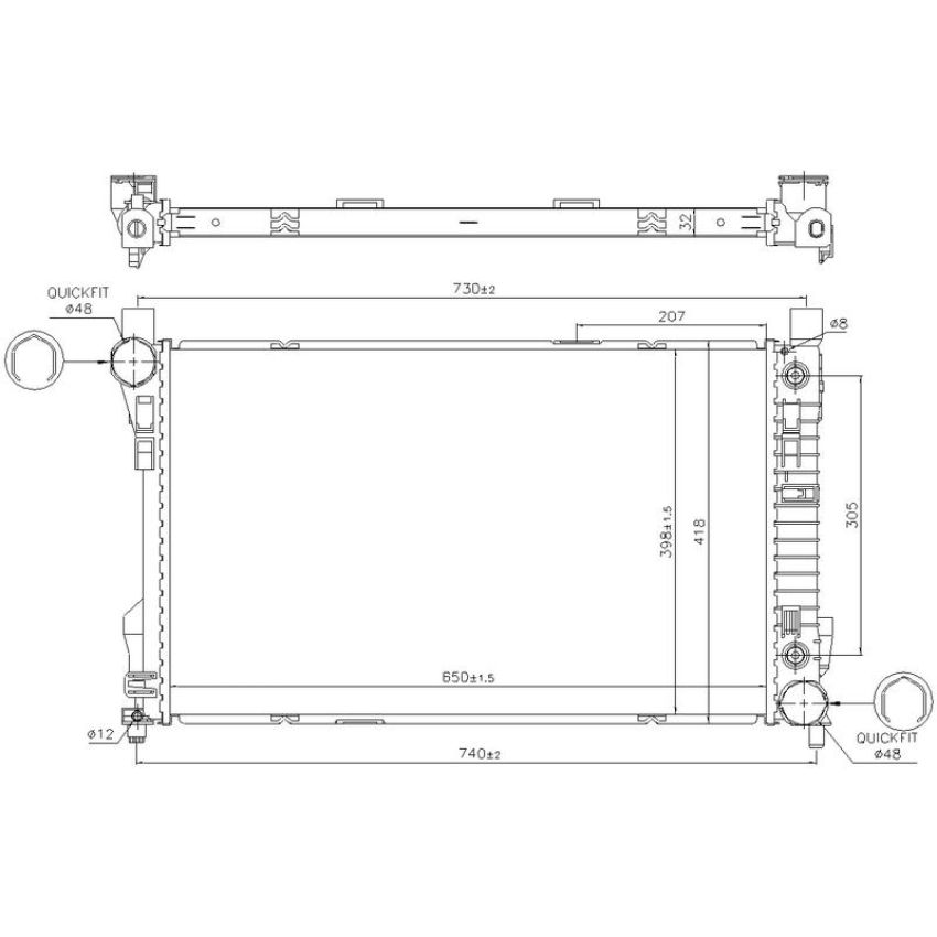 NISSENS 606015 Radiator w/Integrated Transmission Oil Cooler