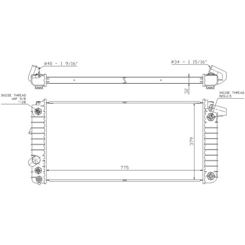 NISSENS 608841 Radiator w/Integrated Transmission Oil Cooler