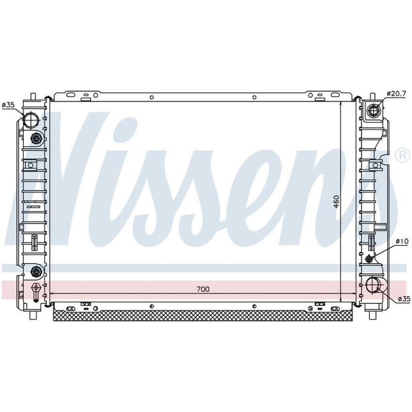 NISSENS 62004 Radiator w/Integrated Transmission Oil Cooler