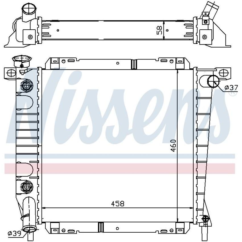 NISSENS 620671 Radiator w/Integrated Transmission Oil Cooler