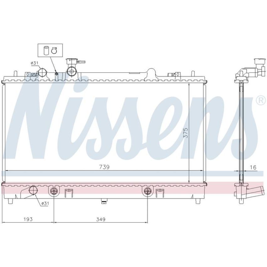 NISSENS 62465A Radiator w/Integrated Transmission Oil Cooler