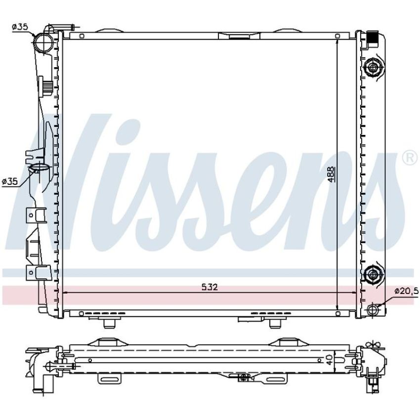 NISSENS 62683A Radiator w/Integrated Transmission Oil Cooler