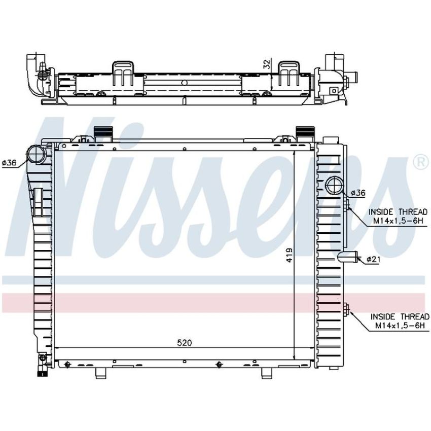 NISSENS 62712A Radiator w/Integrated Transmission Oil Cooler