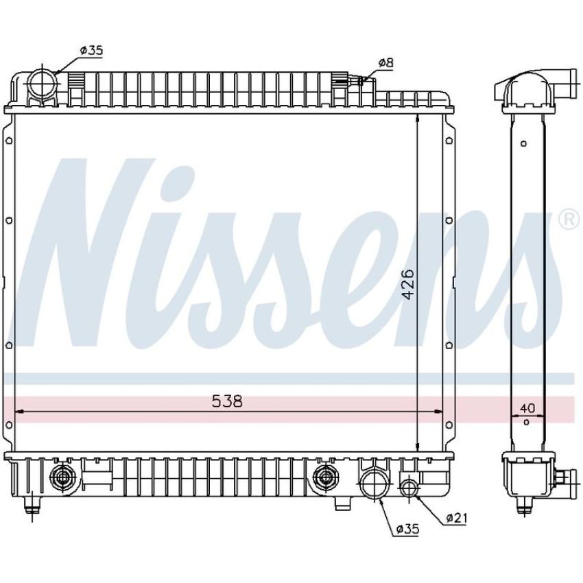 NISSENS 62724A Radiator w/Integrated Transmission Oil Cooler