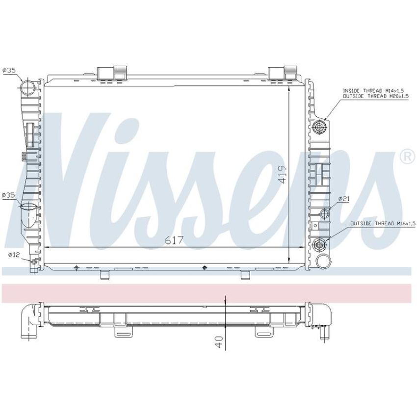 NISSENS 62739A Radiator w/Integrated Transmission Oil Cooler