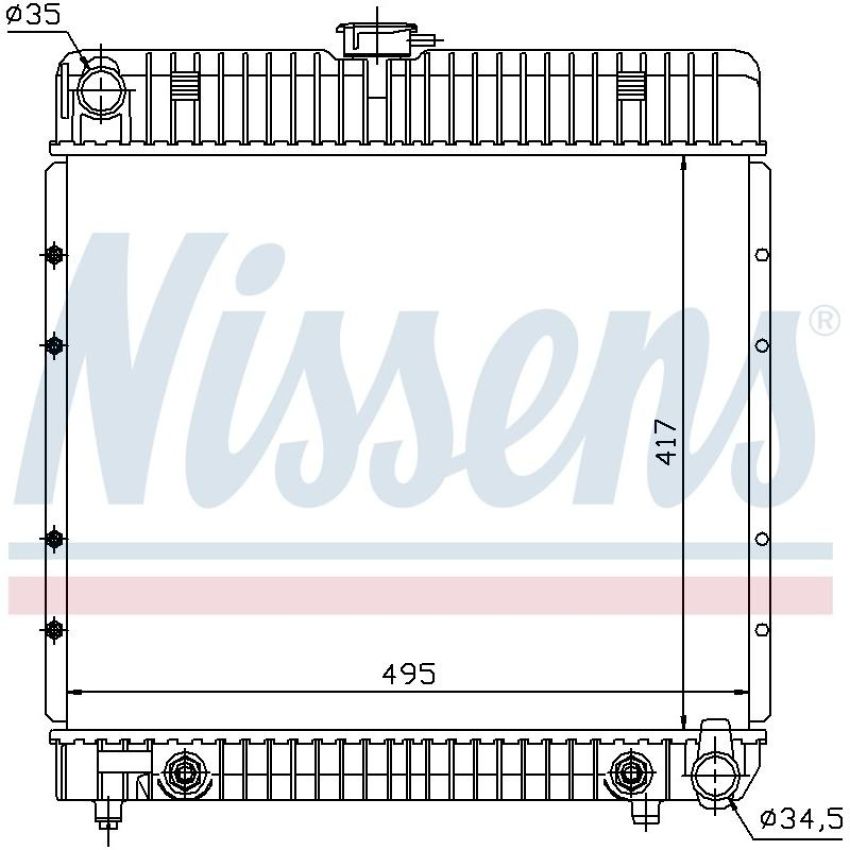 NISSENS 62740 Radiator w/Integrated Transmission Oil Cooler
