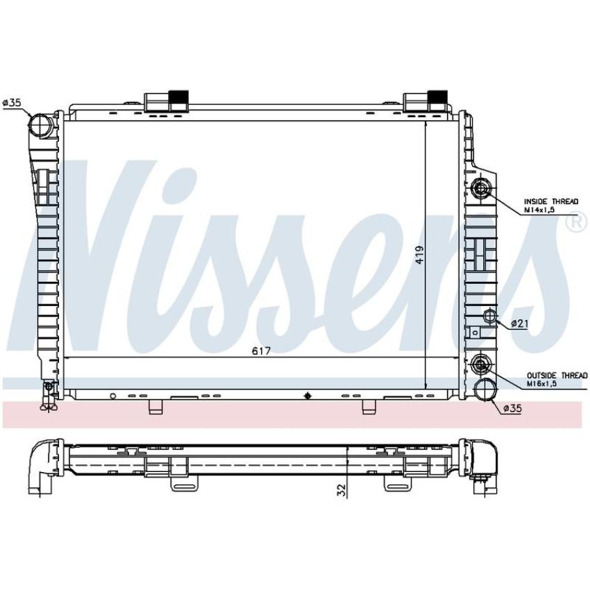 NISSENS 62756A Radiator w/Integrated Transmission Oil Cooler