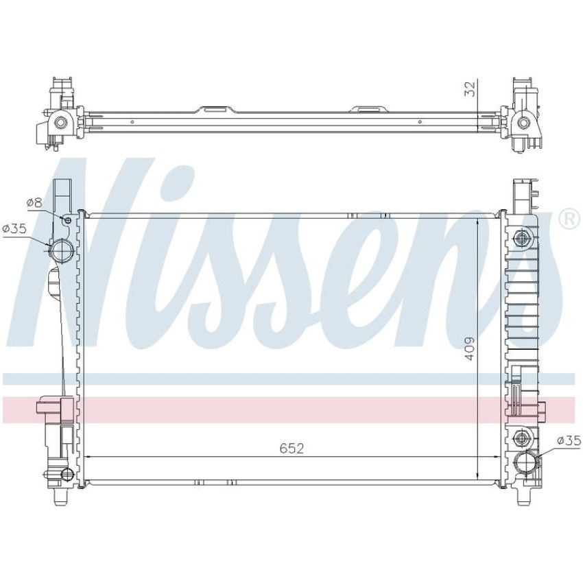 NISSENS 62799A Radiator w/Integrated Transmission Oil Cooler