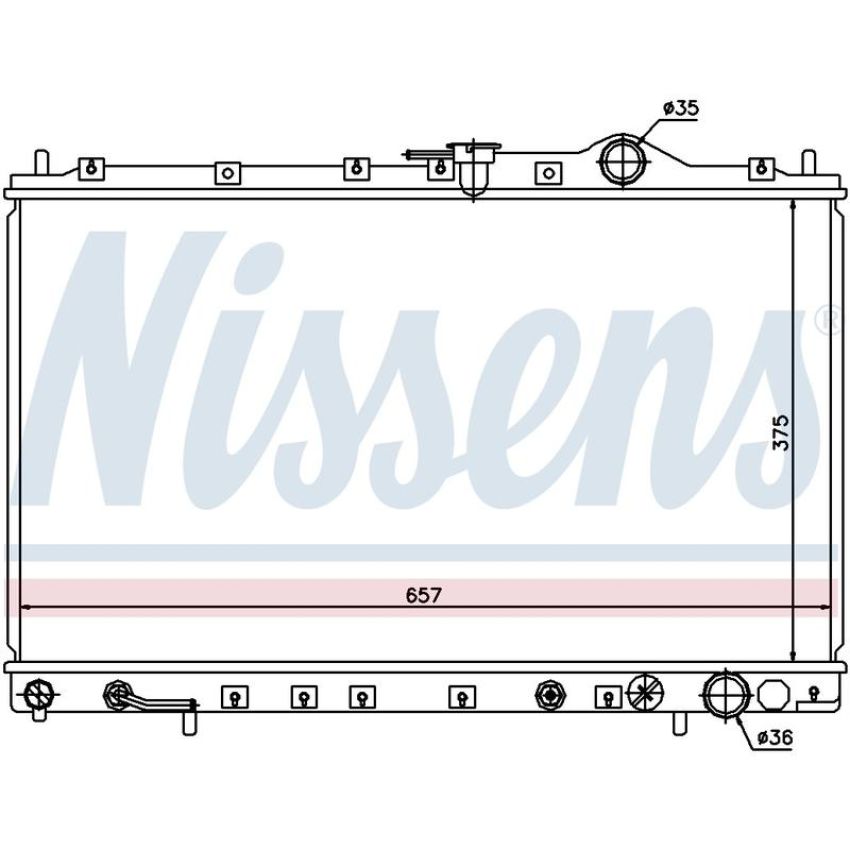 NISSENS 62887 Radiator w/Integrated Transmission Oil Cooler